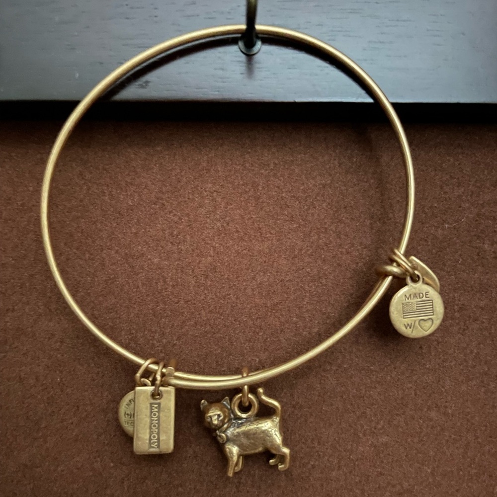 Alex & Ani gold cat bracelet